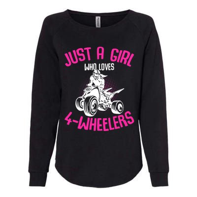 Just a Girl who loves 4 Wheelers ATV Quad Girl Womens California Wash Sweatshirt