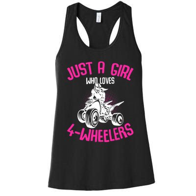 Just a Girl who loves 4 Wheelers ATV Quad Girl Women's Racerback Tank