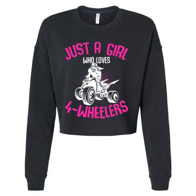 Just a Girl who loves 4 Wheelers ATV Quad Girl Cropped Pullover Crew