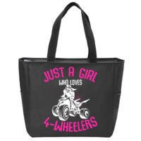 Just a Girl who loves 4 Wheelers ATV Quad Girl Zip Tote Bag