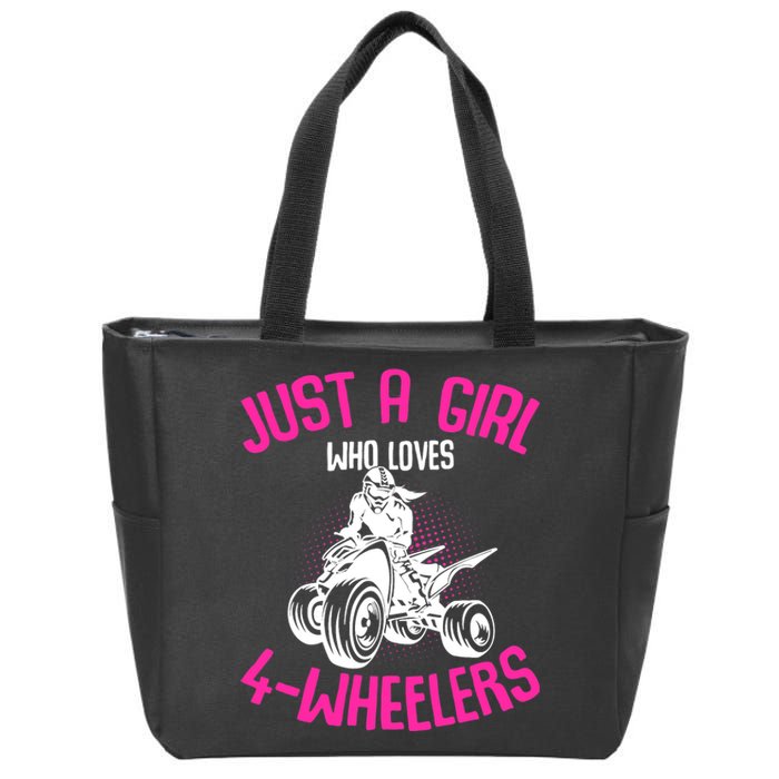 Just a Girl who loves 4 Wheelers ATV Quad Girl Zip Tote Bag