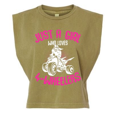 Just a Girl who loves 4 Wheelers ATV Quad Girl Garment-Dyed Women's Muscle Tee