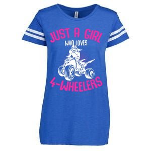 Just a Girl who loves 4 Wheelers ATV Quad Girl Enza Ladies Jersey Football T-Shirt