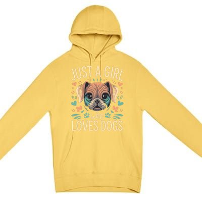 Just A Girl Who Loves Dogs Premium Pullover Hoodie