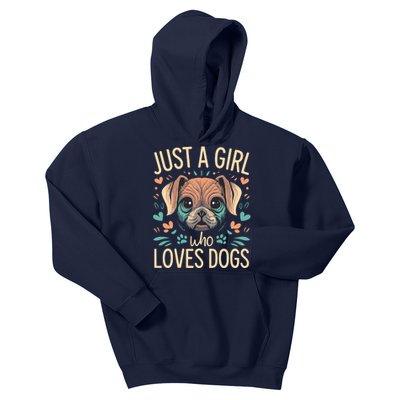 Just A Girl Who Loves Dogs Kids Hoodie