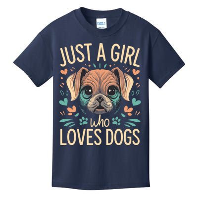 Just A Girl Who Loves Dogs Kids T-Shirt