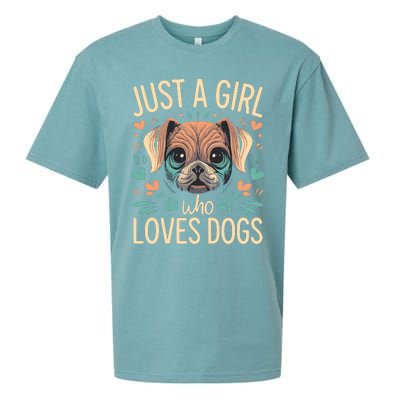 Just A Girl Who Loves Dogs Sueded Cloud Jersey T-Shirt