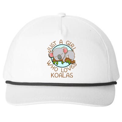 Just A Girl Who Loves Koala Bear Gift Snapback Five-Panel Rope Hat