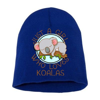 Just A Girl Who Loves Koala Bear Gift Short Acrylic Beanie