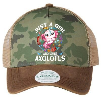 Just a Girl Who Loves Axolotls Cute Axolotl  Legacy Tie Dye Trucker Hat