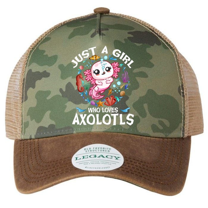 Just a Girl Who Loves Axolotls Cute Axolotl  Legacy Tie Dye Trucker Hat