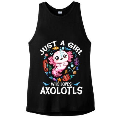 Just a Girl Who Loves Axolotls Cute Axolotl  Ladies PosiCharge Tri-Blend Wicking Tank