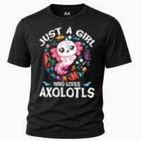 Just a Girl Who Loves Axolotls Cute Axolotl  Cooling Performance Crew T-Shirt