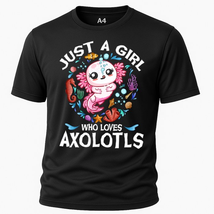 Just a Girl Who Loves Axolotls Cute Axolotl  Cooling Performance Crew T-Shirt