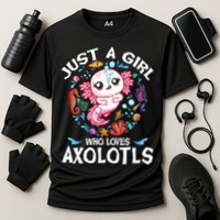 Just a Girl Who Loves Axolotls Cute Axolotl  Cooling Performance Crew T-Shirt