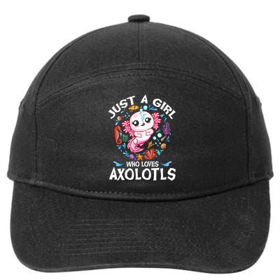 Just a Girl Who Loves Axolotls Cute Axolotl  7-Panel Snapback Hat