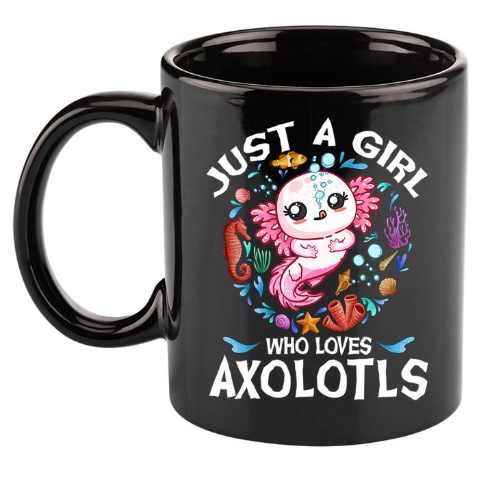 Just a Girl Who Loves Axolotls Cute Axolotl  11oz C Handle Ceramic Mug