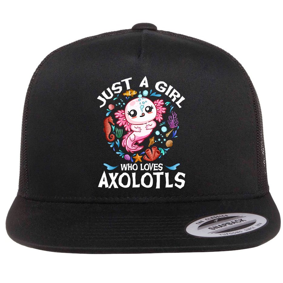 Just a Girl Who Loves Axolotls Cute Axolotl  Flat Bill Trucker Hat