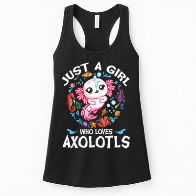 Just a Girl Who Loves Axolotls Cute Axolotl  Womens Tank Top