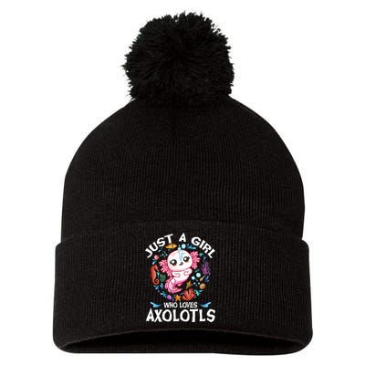 Just a Girl Who Loves Axolotls Cute Axolotl  Pom Pom 12in Knit Beanie