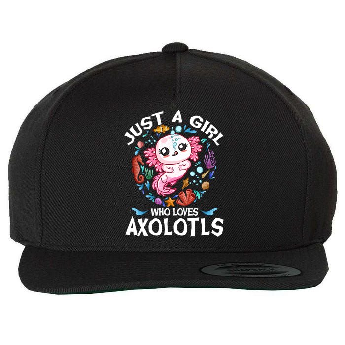 Just a Girl Who Loves Axolotls Cute Axolotl  Wool Snapback Cap