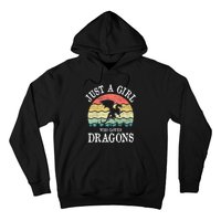 Just A Girl Who Loves Dragons Vintage Retro Hoodie