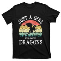 Just A Girl Who Loves Dragons Vintage Retro T-Shirt