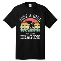 Just A Girl Who Loves Dragons Vintage Retro Tall T-Shirt