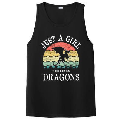 Just A Girl Who Loves Dragons Vintage Retro PosiCharge Competitor Tank