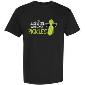 Just A Girl Who Loves Pickles Cuts Pickles Cooking Birthday Garment-Dyed Heavyweight T-Shirt