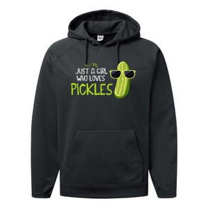 Just A Girl Who Loves Pickles Cuts Pickles Cooking Birthday Performance Fleece Hoodie