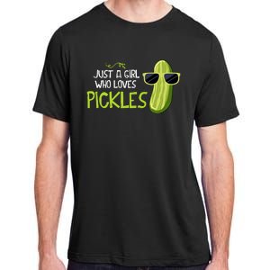 Just A Girl Who Loves Pickles Cuts Pickles Cooking Birthday Adult ChromaSoft Performance T-Shirt