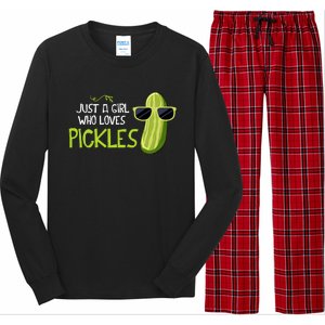 Just A Girl Who Loves Pickles Cuts Pickles Cooking Birthday Long Sleeve Pajama Set