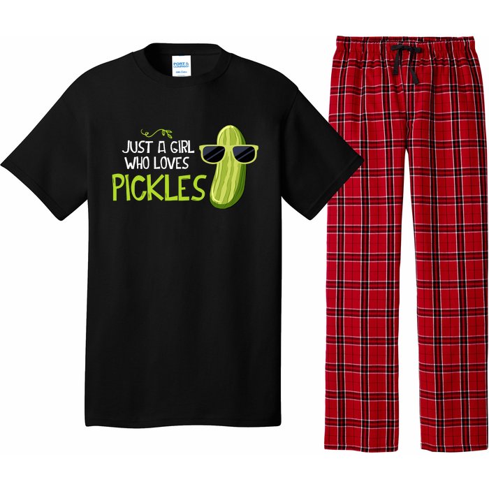 Just A Girl Who Loves Pickles Cuts Pickles Cooking Birthday Pajama Set