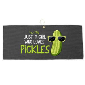 Just A Girl Who Loves Pickles Cuts Pickles Cooking Birthday Large Microfiber Waffle Golf Towel