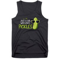 Just A Girl Who Loves Pickles Cuts Pickles Cooking Birthday Tank Top