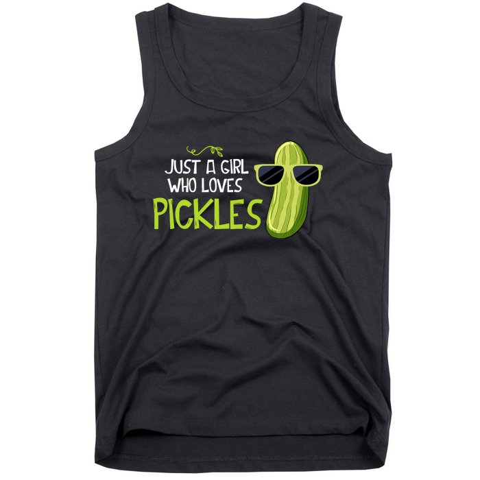 Just A Girl Who Loves Pickles Cuts Pickles Cooking Birthday Tank Top