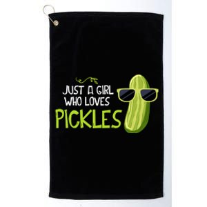 Just A Girl Who Loves Pickles Cuts Pickles Cooking Birthday Platinum Collection Golf Towel