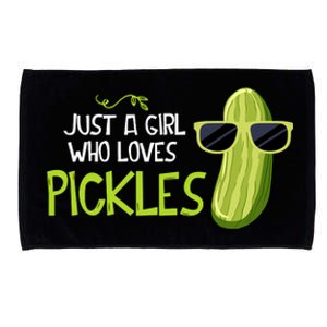 Just A Girl Who Loves Pickles Cuts Pickles Cooking Birthday Microfiber Hand Towel