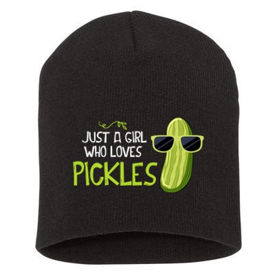 Just A Girl Who Loves Pickles Cuts Pickles Cooking Birthday Short Acrylic Beanie