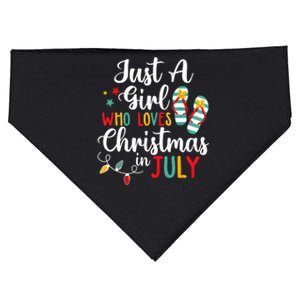 Just A Girl Who Loves Christmas In Jully Summer Beach Women USA-Made Doggie Bandana