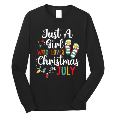 Just A Girl Who Loves Christmas In Jully Summer Beach Women Long Sleeve Shirt