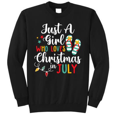 Just A Girl Who Loves Christmas In Jully Summer Beach Women Sweatshirt