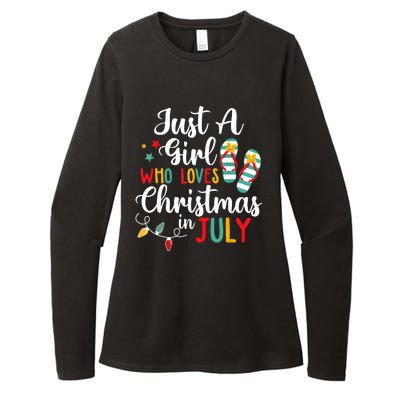 Just A Girl Who Loves Christmas In Jully Summer Beach Women Womens CVC Long Sleeve Shirt