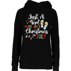 Just A Girl Who Loves Christmas In Jully Summer Beach Women Womens Funnel Neck Pullover Hood