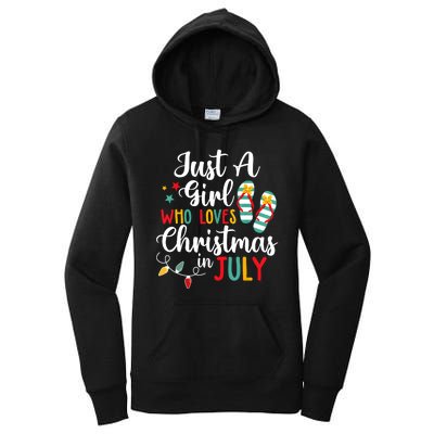 Just A Girl Who Loves Christmas In Jully Summer Beach Women Women's Pullover Hoodie