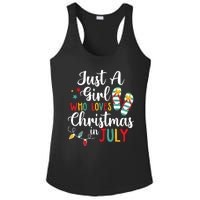 Just A Girl Who Loves Christmas In Jully Summer Beach Women Ladies PosiCharge Competitor Racerback Tank