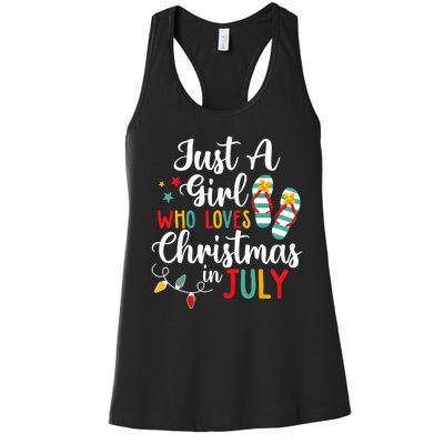 Just A Girl Who Loves Christmas In Jully Summer Beach Women Women's Racerback Tank