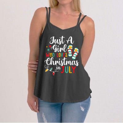 Just A Girl Who Loves Christmas In Jully Summer Beach Women Women's Strappy Tank