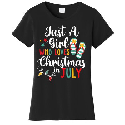 Just A Girl Who Loves Christmas In Jully Summer Beach Women Women's T-Shirt